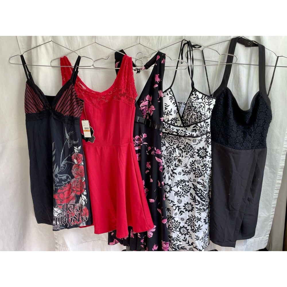 Lot of 5 Dresses.  Red White Black Size 6 -ish